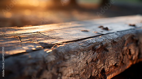 Concrete floor in the outdoors. Generative Ai, Wooden texture, Aged wooden table with rough and weathered texture on blurred vineyard background, old wooden background