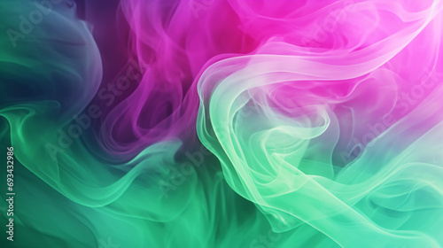 Abstract green and purple steam or smoke cloud, background wallpaper