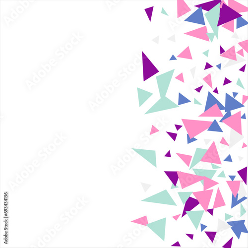 Colored triangles abstract geometric pattern with. Can be used as poster, banner, border, background, wallpaper, card, print, web. Vector illustration
