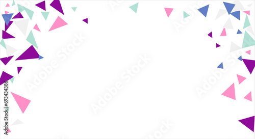 Colored triangles abstract geometric pattern with. Can be used as poster, banner, border, background, wallpaper, card, print, web. Vector illustration