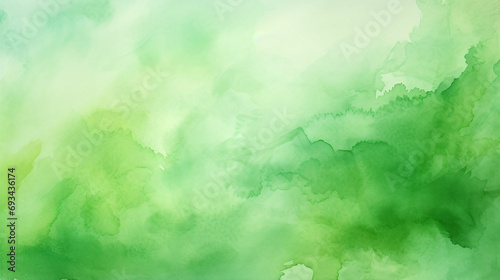 緑のある水彩風のテクスチャ背景　Generative AI photo