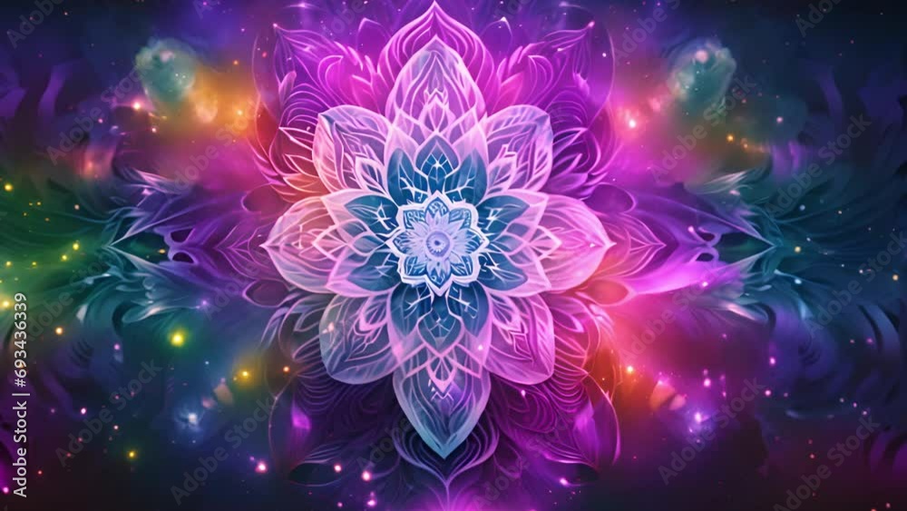 3D kaleidoscope mandala abstract background of trippy art psychedelic trance to open third eye with visuals energy chakra futuristic audiovisual vj seamless loop psychedelic moving energy background