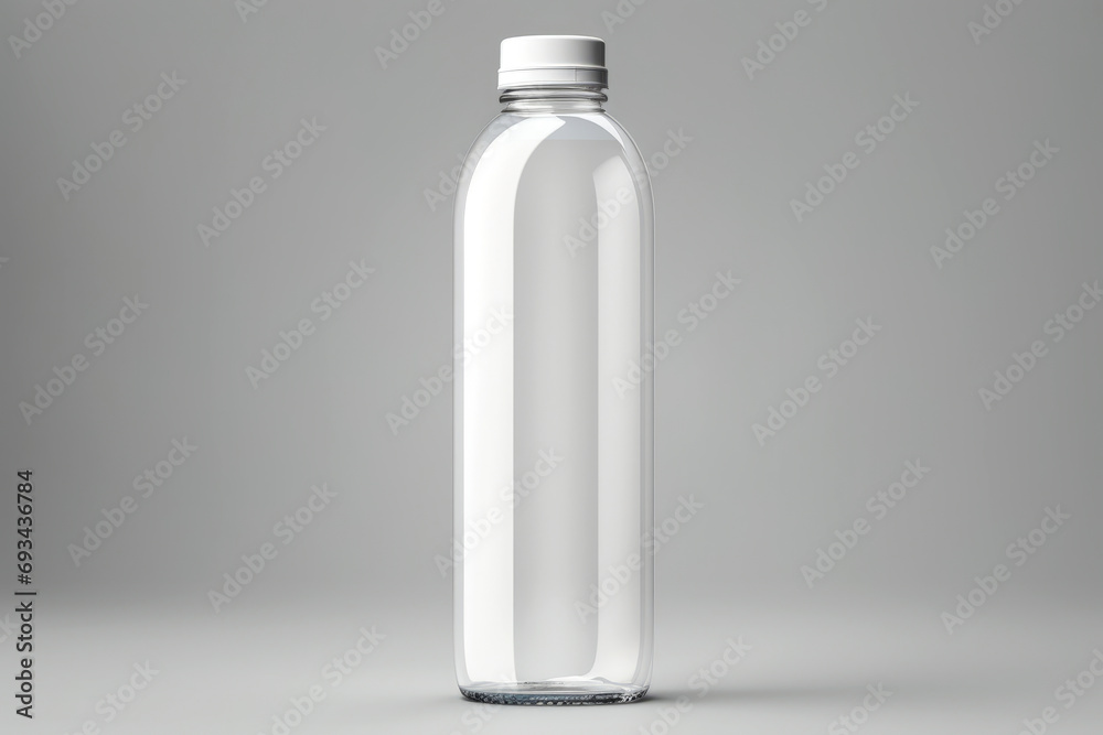 Plastic bottle mockup on grey background. Plastic bottle mockup on grey background.