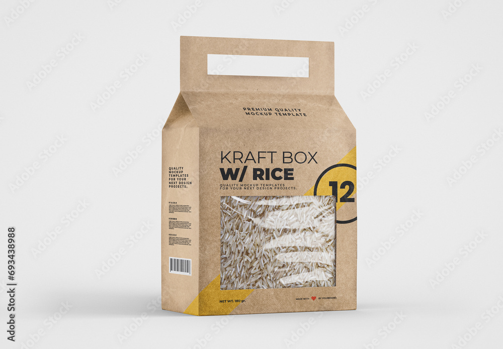 Rice Kraft Paper Packaging Mockup Stock Template | Adobe Stock