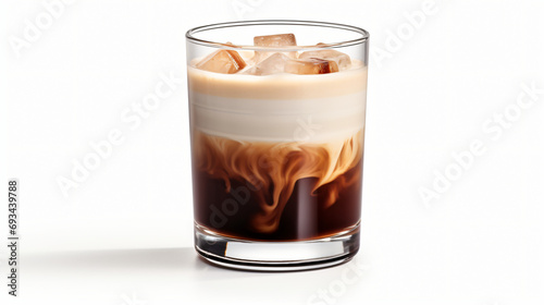A glass of mocha java arranged in layers set solemnly