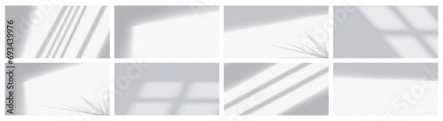shadow from the window. Different shadow mockup set. Icon background mockup set. Flat, white background mockups for design. Vector icons