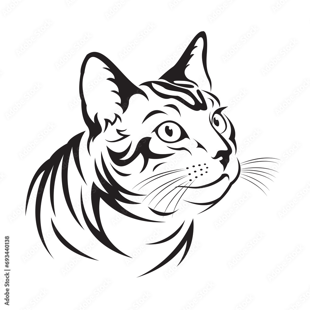 Cat head design on transparent background. Pet, Mammals, Animals. Cat head design on transparent background. Pet, Mammals, Animals.