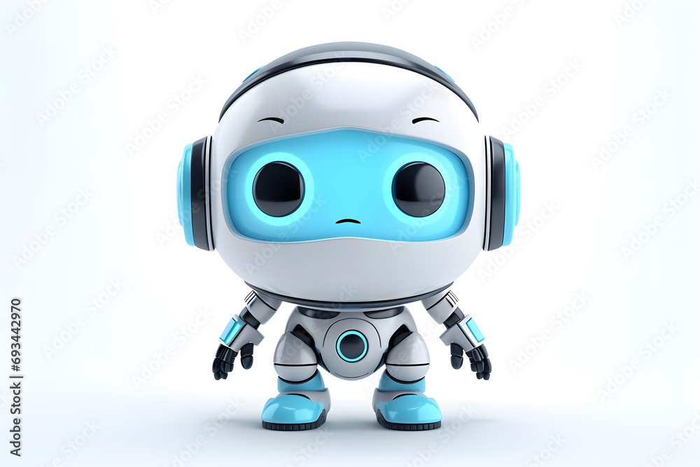 3D artificial intelligence. Chatbot neural network, AI servers and robots technology, artificial bot mind, and intelligent robotic building. Customer support service Chat Bot. 3D robot Generative AI.