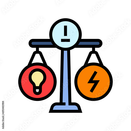 grid balancing energy color icon vector. grid balancing energy sign. isolated symbol illustration