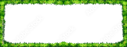 green foliage background frame with flowers