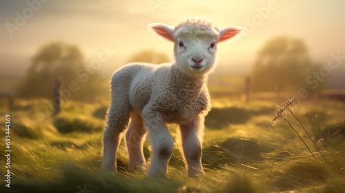 a baby sheep in a farm