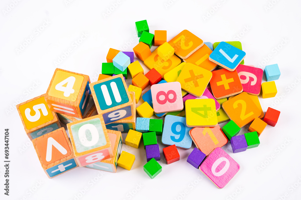 Math number colorful on white background, education study mathematics learning teach concept. Math number colorful on white background, education study mathematics learning teach concept.