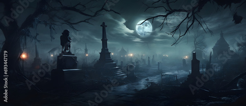 Eerie Halloween Scene background