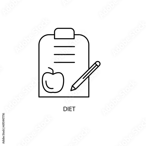 diet concept line icon. Simple element illustration. diet concept outline symbol design.