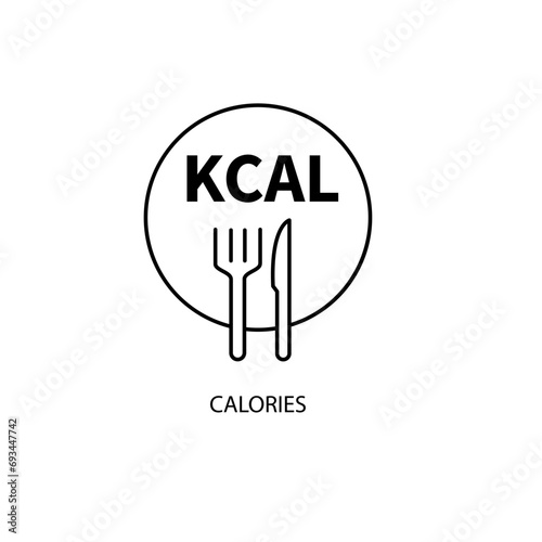 calories concept line icon. Simple element illustration. calories concept outline symbol design.