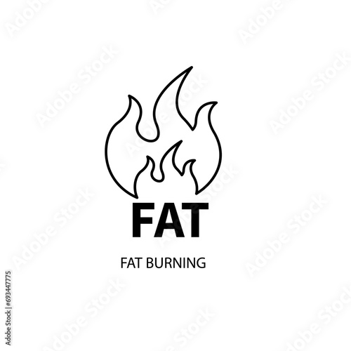 fat burning concept line icon. Simple element illustration. fat burning concept outline symbol design. photo