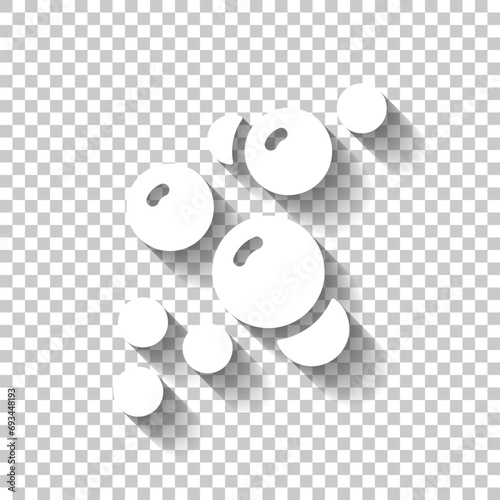 Soap for hands, personal sanitizer. White icon with shadow on transparent background