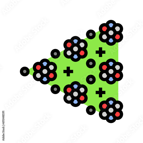chain reaction nuclear energy color icon vector. chain reaction nuclear energy sign. isolated symbol illustration