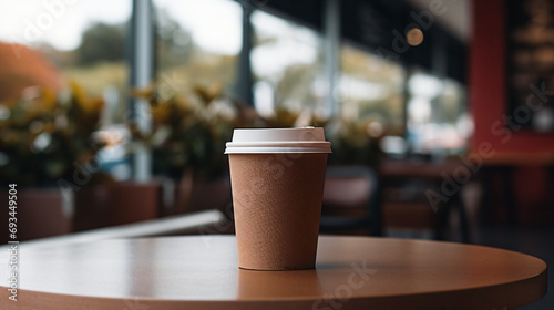 A shot of a recyclable cappuccino container inside