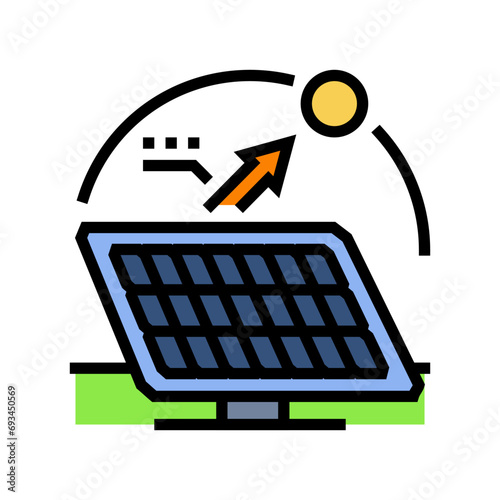 tracking system solar panel color icon vector. tracking system solar panel sign. isolated symbol illustration