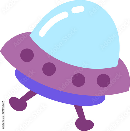 ufo plane cute purple icon