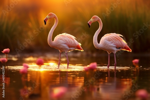 flamingo in the water © Ushtar