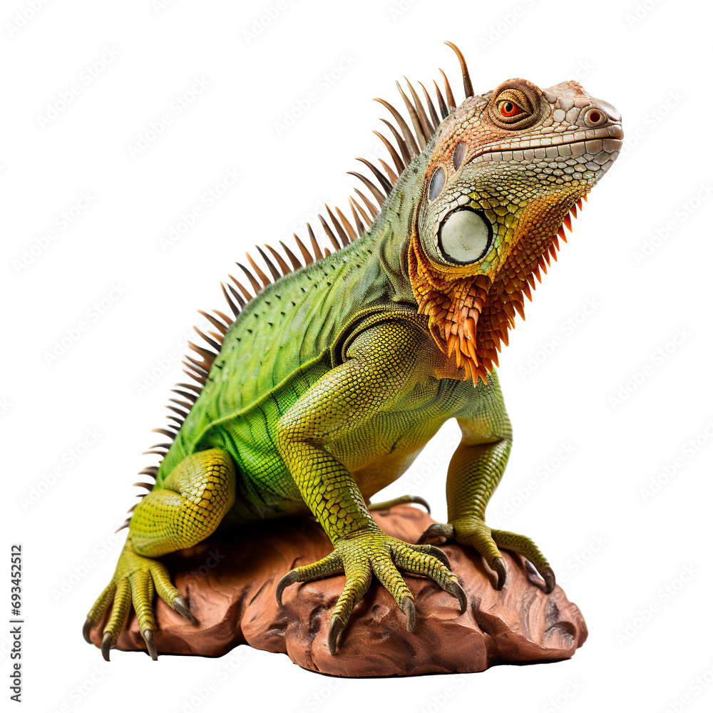 Obraz premium Majestic Iguana in Studio on white background