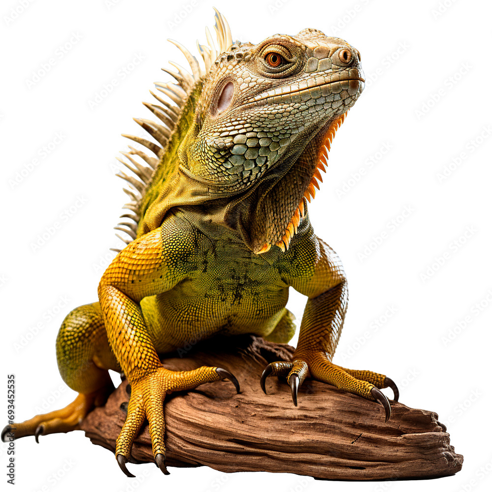 Fototapeta premium Majestic Iguana in Studio on white background
