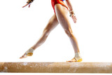 legs female gymnast step on balance beam in gymnastics artistic isolated on transparent background, sports summer games