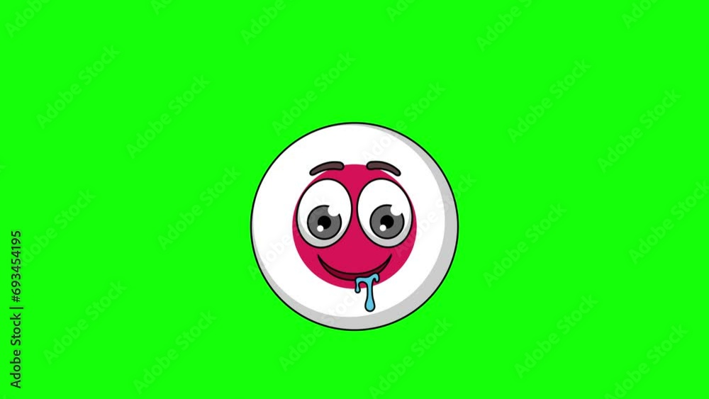 flag of japan cartoon with a drooling face, emoticon animation flag of japan cartoon with a drooling face, emoticon animation