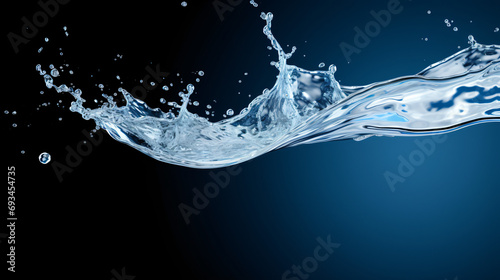Abstract clear water splash isolated on white background
