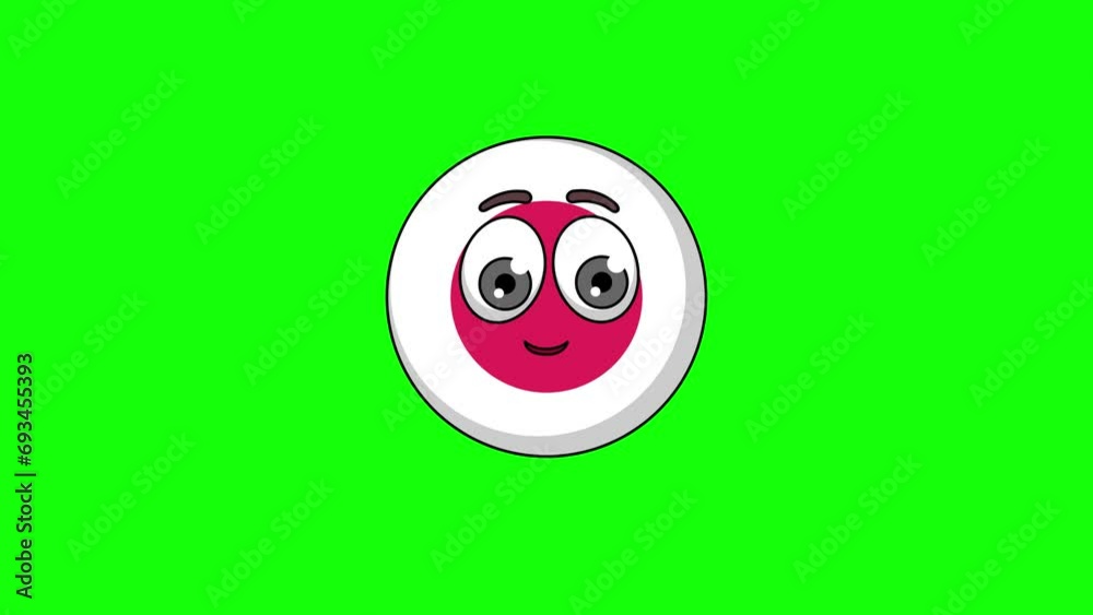 flag of japan cartoon character with a saluting face, emoji emoticon animation flag of japan cartoon character with a saluting face, emoji emoticon animation