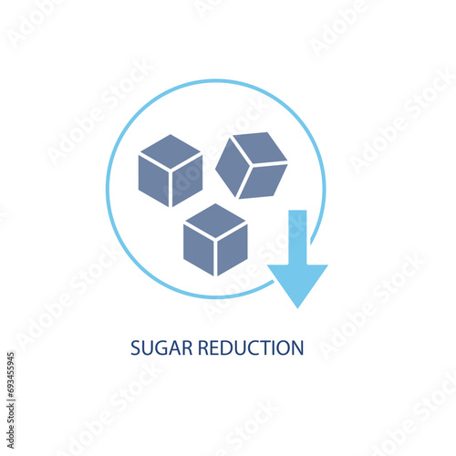 sugar reduction concept line icon. Simple element illustration. sugar reductionsugar reduction concept outline symbol design.