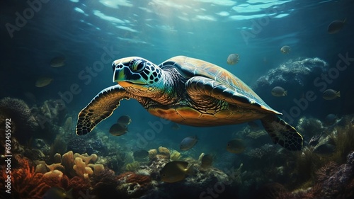 turtle swimming in the sea