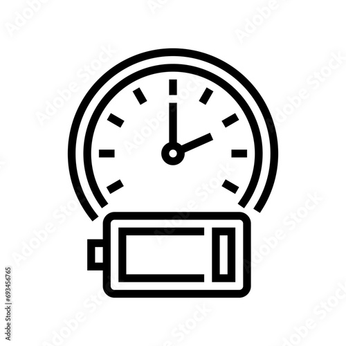 life span battery line icon vector. life span battery sign. isolated contour symbol black illustration