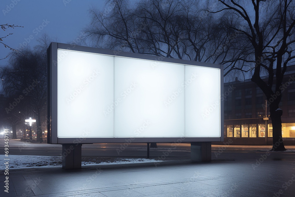 Urban Elegance: White Lightbox Billboards in Unique Framing Urban Elegance: White Lightbox Billboards in Unique Framing