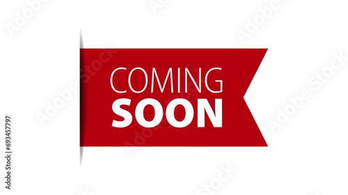 Coming soon stiker label vector design. Coming soon badge icon element