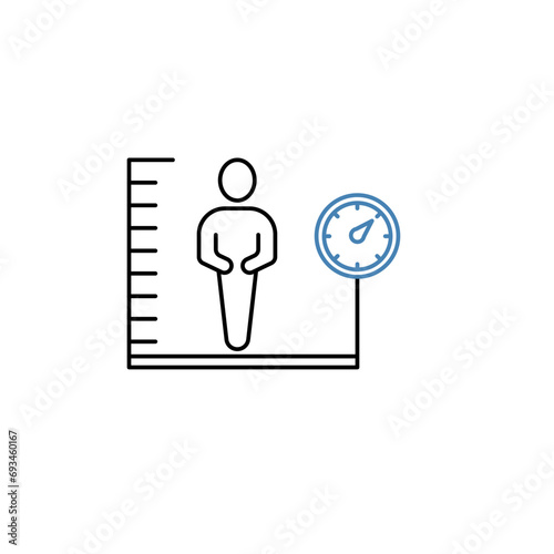 Body Mass Index concept line icon. Simple element illustration.Body Mass Index concept outline symbol design.
