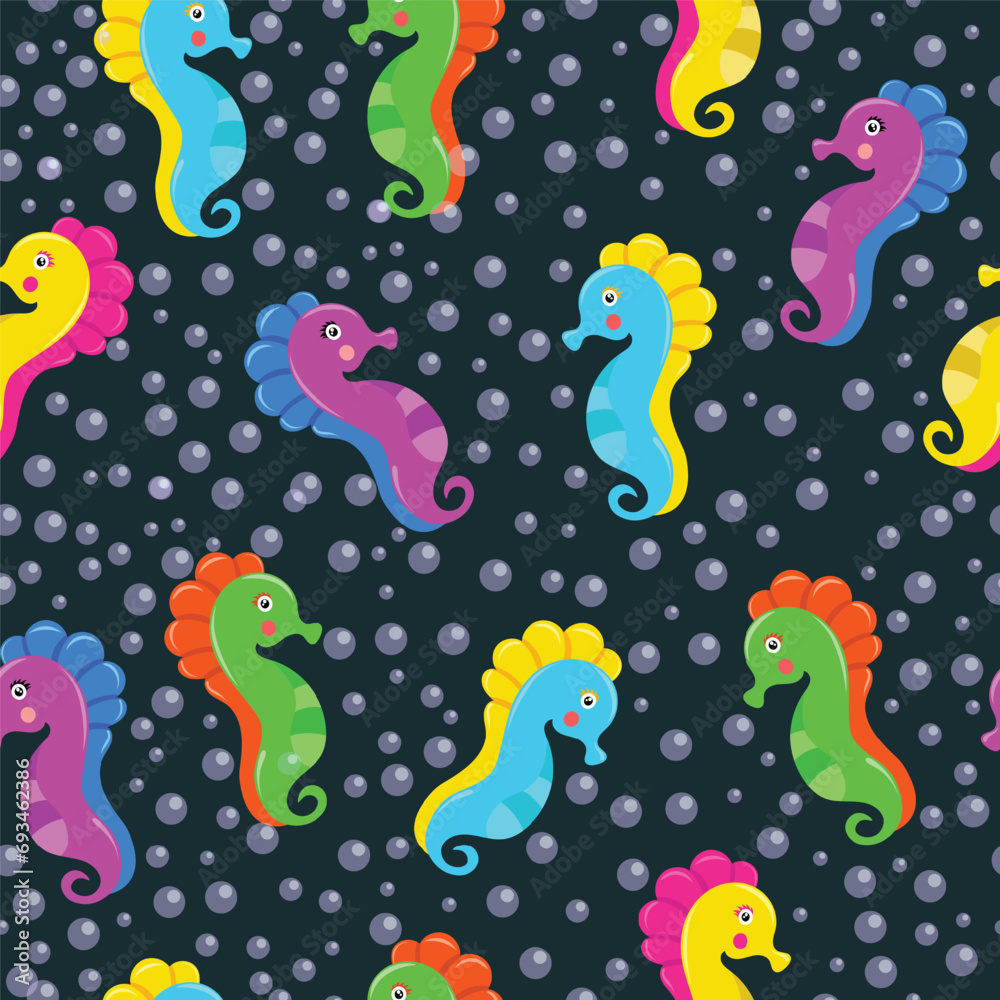 seamless pattern of seahorses in vector for,background,wallpaper,wrapping,fabric,cover,etc. seamless pattern of seahorses in vector for,background,wallpaper,wrapping,fabric,cover,etc.