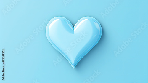 white blue heart on blue background