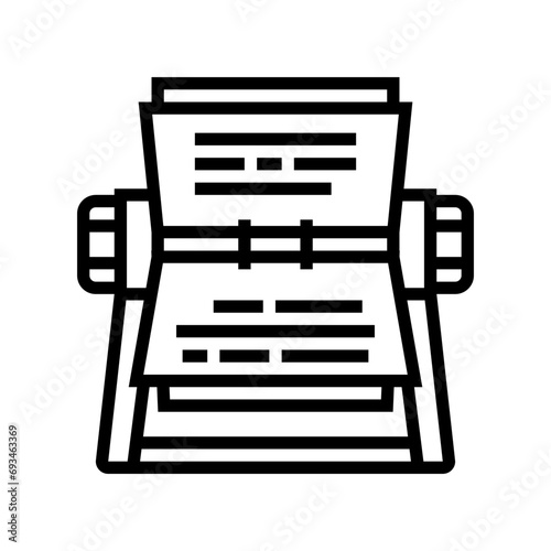 rolodex list line icon vector. rolodex list sign. isolated contour symbol black illustration