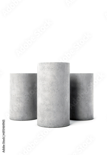 Concrete cylinder isolated on white background