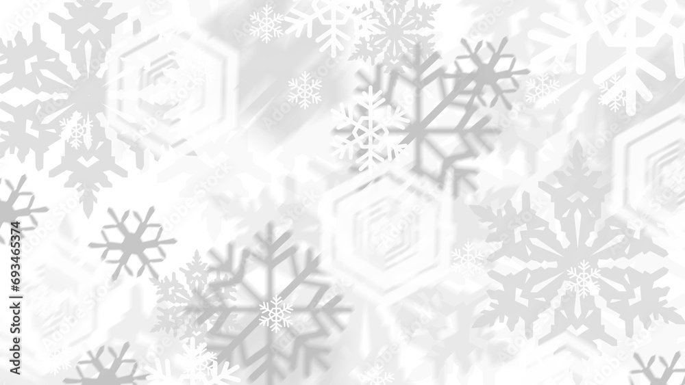 Happy New Year's Day White snow background image for New Year's Day, abstract Christmas festival background, vacation, and holiday backdrop.,2d illustration