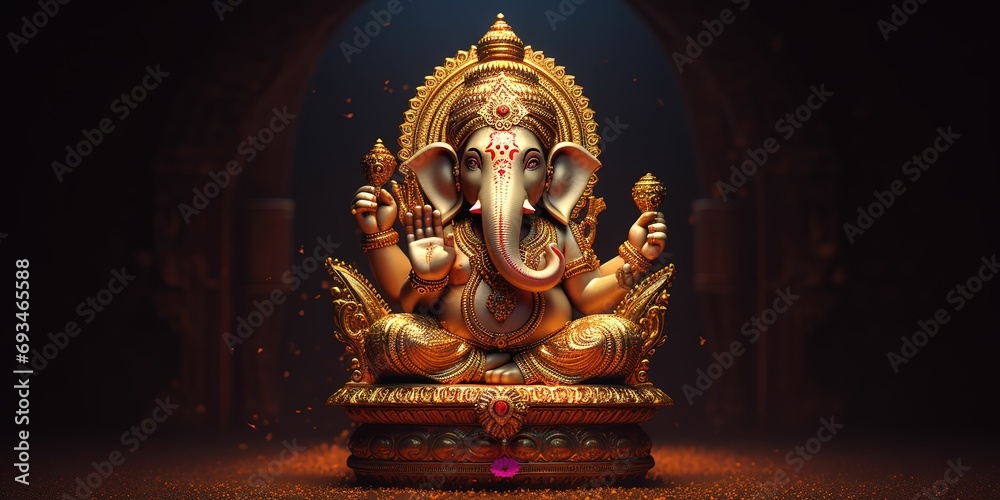 Photograph of Lord Ganesha,generative ai