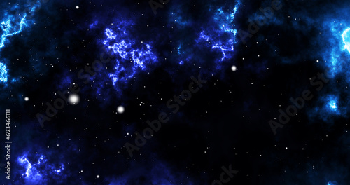 Dark 3d loop-able space background colorful space galaxy nebulas cloud passing with star moving  camera movement. Mysterious infinite nebula constellation cosmic universe bg alien imagination.