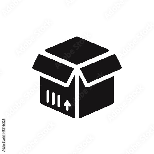 logotype of a box, black and white, isolated	
