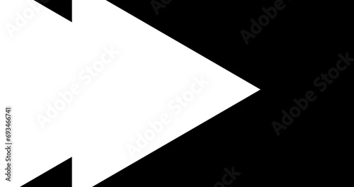 Pack of Black and white Arrow Transition pulse like straight smooth animation. Right-left visual transfer follow monochromatic geometric illusion transition stock motion graphic.