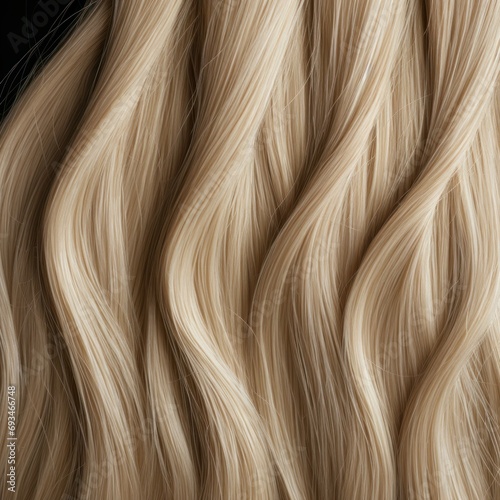 high-quality macro shot of several thin strands of blonde hair braided into a braid