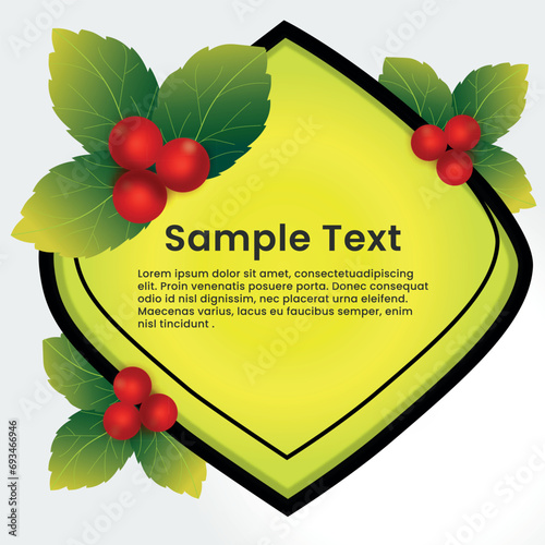 Christmas card with holly berries