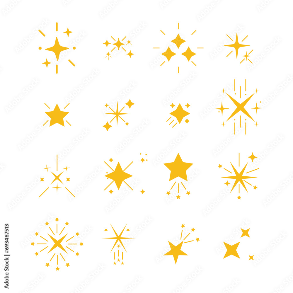 star icon set collection twinkling sparkling shining burst star icon set collection twinkling sparkling shining burst